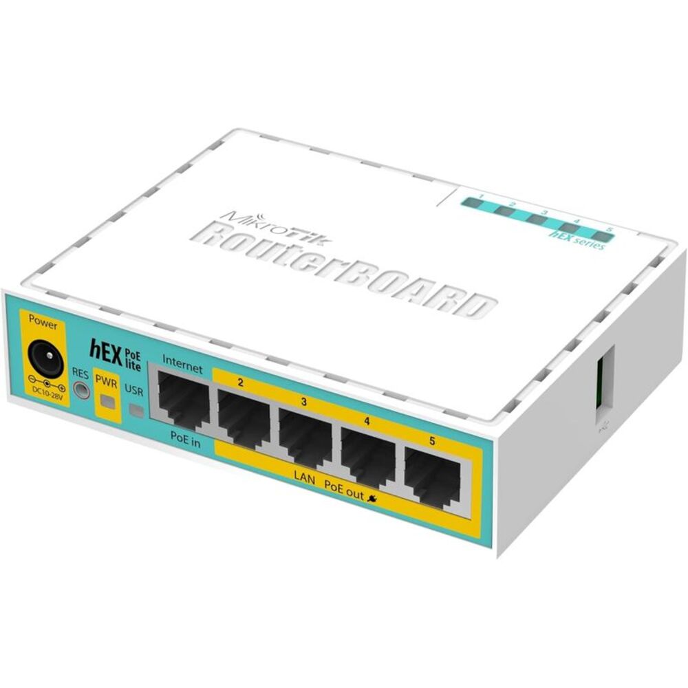 Mikrotik RB750UPr2 hEX PoE lite SOHO Network Router w/ 5X Ethernet Port, USB 2.0